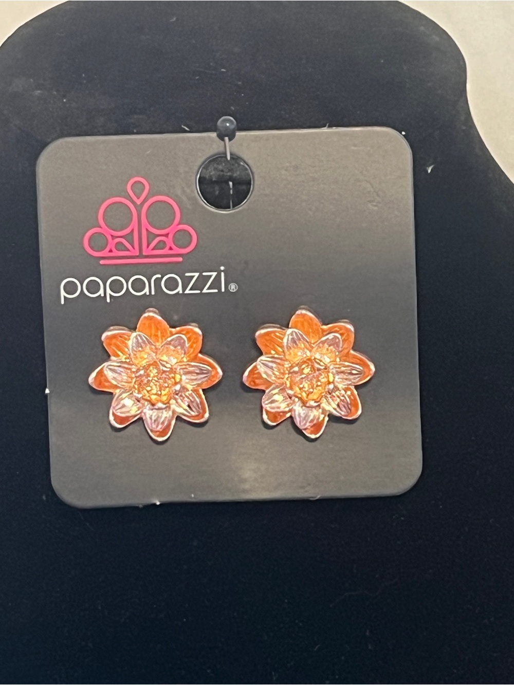Paparazzi Shimmering Rose Gold Floral Stud Earrings